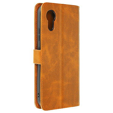 Avizar Étui pour Samsung Galaxy Xcover 7 Portefeuille avec Surpiqûre Camel