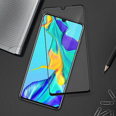 Avizar Film Écran Huawei P30 Verre Trempé 9H Biseauté 3D Transparent Contour noir pas cher