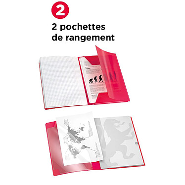 OXFORD Cahier Easybook agrafé 17x22cm 96 pages grands carreaux 90g rouge x 10 pas cher