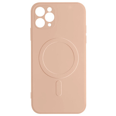 Avizar Coque Magsafe iPhone 11 Pro Max Silicone Souple Intérieur Soft-touch Mag Cover  rose gold