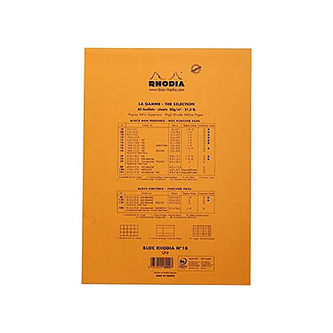 Avis RHODIA Bloc de direction Orange 80 feuilles format A4 réglure unie