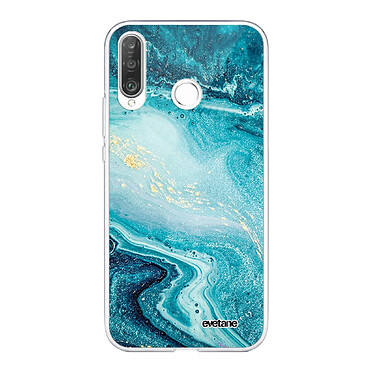 Evetane Coque Huawei P30 360 intégrale transparente Motif Bleu Nacré Marbre Tendance