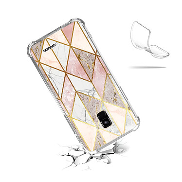 Acheter Evetane Coque Samsung Galaxy A8 2018 anti-choc souple angles renforcés transparente Motif Marbre Rose Losange