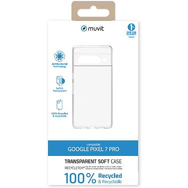 Avis Muvit Coque pour Google Pixel 7 Pro RECYCLETEK SOUPLE Transparent