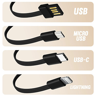 LinQ Batterie Secours 25800mAh Câble 4 en 1 Amovible et Sortie USB Compact  Noir pas cher