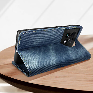 Acheter Avizar Étui OnePlus 11R avec imprimé Tissu Denim Bleu, Portefeuille et Support Vidéo