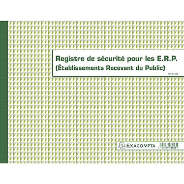 EXACOMPTA Piqûre 24x32cm Registre de sécurité pour les établissement recevant du public (ERP) - 32 pages x 5