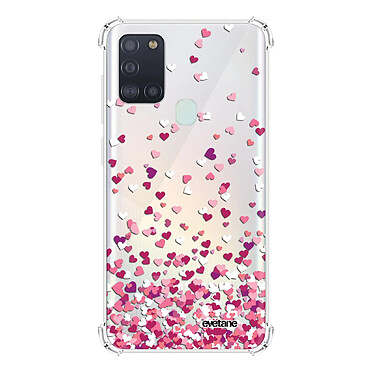 Evetane Coque Samsung Galaxy A21S anti-choc souple angles renforcés transparente Motif Confettis De Coeur