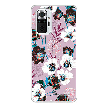 LaCoqueFrançaise Coque Xiaomi Redmi Note 10 Pro 360 intégrale transparente Motif Fleurs parme Tendance