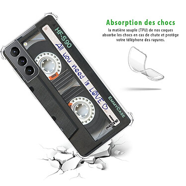 Avis Evetane Coque Samsung Galaxy S21 5G anti-choc souple angles renforcés transparente Motif Cassette