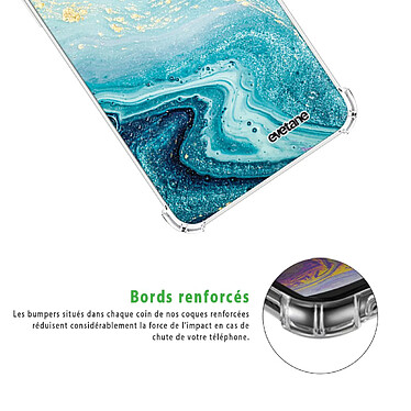 Acheter Evetane Coque iPhone 12 mini anti-choc souple angles renforcés transparente Motif Bleu Nacré Marbre