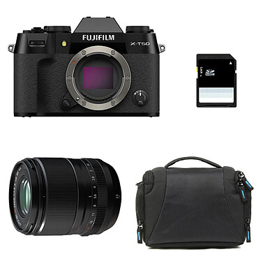 FUJIFILM X-T50 NOIR + 23mm f/1.4 WR + Sac + Carte SD 8 Go