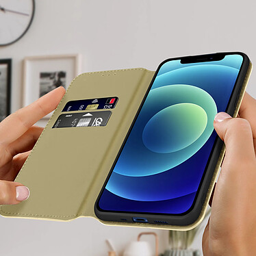 Avis Avizar Housse Folio iPhone 12 et 12 Pro Portefeuille Fonction Support Vidéo doré