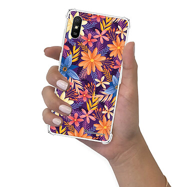 LaCoqueFrançaise Coque Xiaomi Redmi 9A Silicone antichocs Solides coins renforcés  transparente Motif Fleurs violettes et oranges pas cher