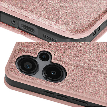 Avizar Étui pour Xiaomi Redmi Note 13 Pro Plus Porte-carte Support Vidéo Rose Champagne pas cher