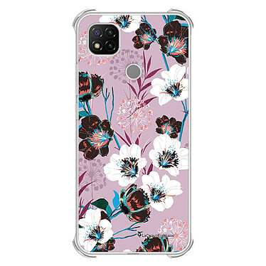 LaCoqueFrançaise Coque Xiaomi Redmi 9C Silicone antichocs Solides coins renforcés  transparente Motif Fleurs parme