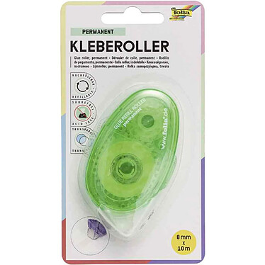 FOLIA Roller de colle réutilisable, 8 mm x 10 m, permanent