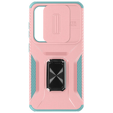 Avizar Coque pour Samsung Galaxy S24 Bague Support Cache caméra Bleu / Rose