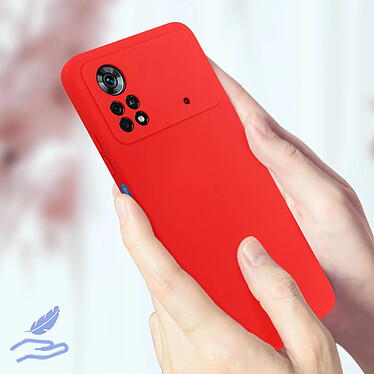 Acheter Avizar Coque pour Xiaomi Poco X4 Pro 5G Silicone Semi-rigide Finition Soft-touch Fine  rouge