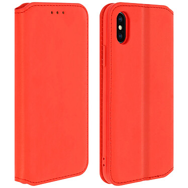 Avizar Housse Apple iPhone X / XS Étui Folio Portefeuille Fonction Support Rouge