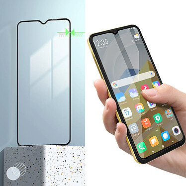 Avizar Verre Trempé pour Xiaomi Poco M5 Ultra-résistant Dureté 9H Anti-traces  Contour Noir pas cher