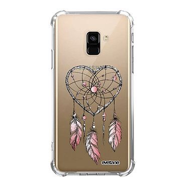 Evetane Coque Samsung Galaxy A8 2018 anti-choc souple angles renforcés transparente Motif Attrape coeur