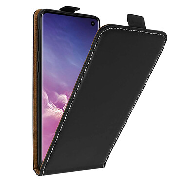 Acheter Avizar Etui Samsung Galaxy S10 Housse Clapet Vertical Porte-carte Coque Silicone - Noir