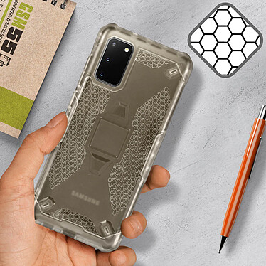 Avizar Coque Samsung S20 Antichoc Silicone Nid d'abeille Renforcé Gris Translucide pas cher