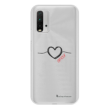 LaCoqueFrançaise Coque Xiaomi Redmi 9T 360 intégrale transparente Motif Coeur Noir Amour Tendance