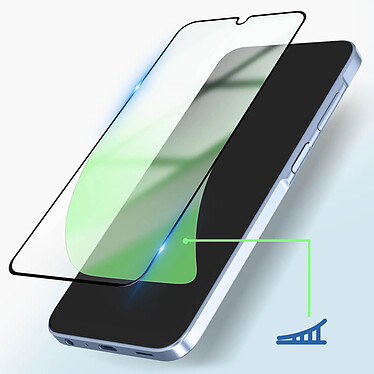 Acheter Avizar Verre Trempé pour Samsung Galaxy A15 Adhésion Totale Noir Transparent