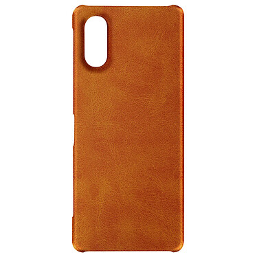 Avizar Coque pour Sony Xperia 5 V Rigide revêtement Simili Cuir  Orange