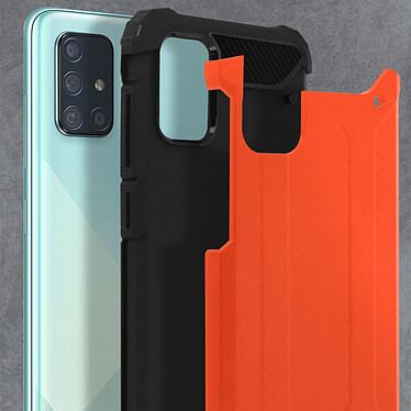 Avizar Coque Samsung Galaxy A71 Design Relief Bi-matière Antichute 1,8m orange pas cher