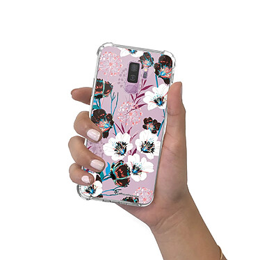 LaCoqueFrançaise Coque Samsung Galaxy S9 Plus anti-choc souple angles renforcés transparente Motif Fleurs parme pas cher