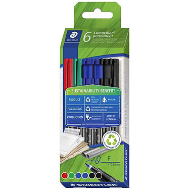 STAEDTLER Marqueur permanent 318F, boite de 6