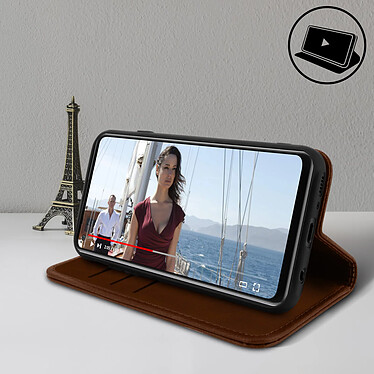 Acheter Avizar Housse pour Samsung Galaxy A21s Porte-cartes Support Stand Vintage Marron foncé