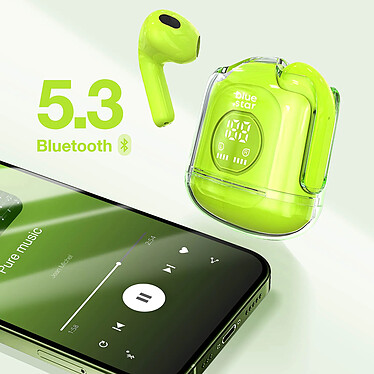 Avis Blue Star Écouteurs Bluetooth Microphone intégré Autonomie 5 Heures Vert Citron