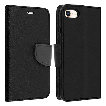 Avizar Housse iPhone SE 2022 / 2020 et 8 / 7 Etui Porte-carte Support vidéo Fancy noir