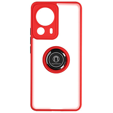 Avizar Coque pour Xiaomi 13 Lite Bi-matière Bague Métallique Support Vidéo  rouge