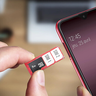 Acheter Clappio Tiroir carte sim Galaxy A10 2x Nano Sim et microSD rouge