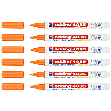 EDDING Marqueur craie liquide 4085 Orange fluOrescent 1-2 mm x 6