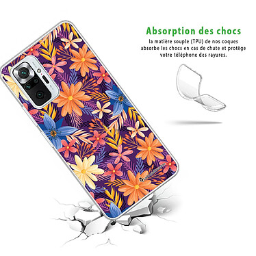 Avis LaCoqueFrançaise Coque Xiaomi Redmi Note 10 Pro 360 intégrale transparente Motif Fleurs violettes et oranges Tendance