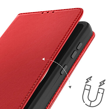 Avizar Housse pour Samsung Galaxy S23 FE Cuir Véritable Porte-carte Rouge pas cher