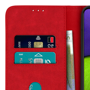 Avizar Étui Samsung Galaxy A22 Protection avec Porte-carte Fonction Support rouge pas cher