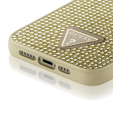 Acheter Guess Coque Strass pour iPhone 15 Bords Sureleves Traingle Diamond Dorée