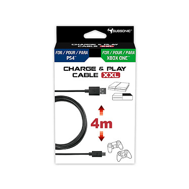 Acheter Subsonic Cable de recharge XXL pour manette PS4 et Xbox One