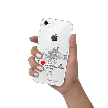 LaCoqueFrançaise Coque iPhone 7/8/ iPhone SE 2020 360 intégrale transparente Motif J'aime Marseille Tendance pas cher