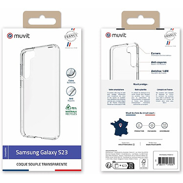 Avis Muvit Coque pour Samsung Galaxy S23 Recyclée Transparent