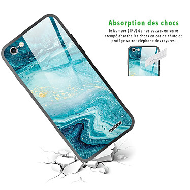 Avis Evetane Coque en verre trempé iPhone 6 Plus / 6S Plus Bleu Nacré Marbre