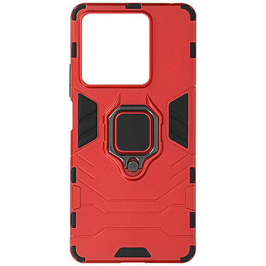 Avizar Coque pour Xiaomi Redmi Note 13 5G Anneau Support Bi-matière Antichoc Rouge