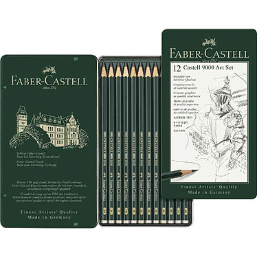 FABER-CASTELL Crayon CASTELL 9000, kit Art de 12